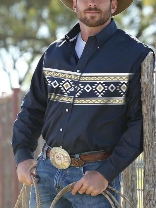 Western Cowboy Printed Shirt