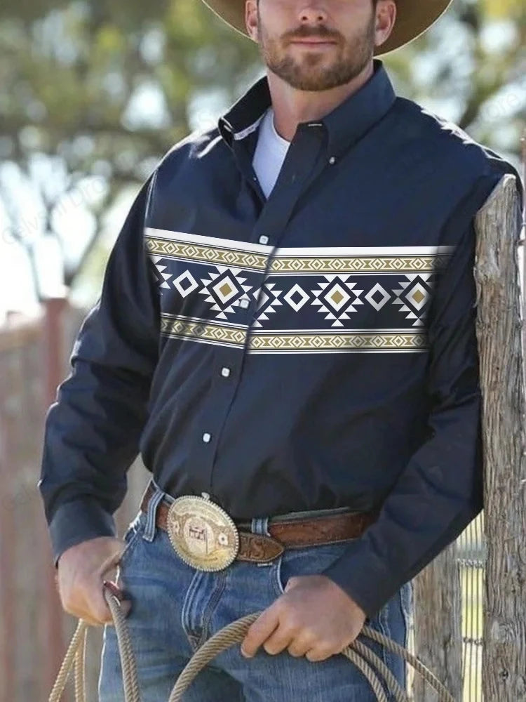 Western Cowboy Printed Shirt