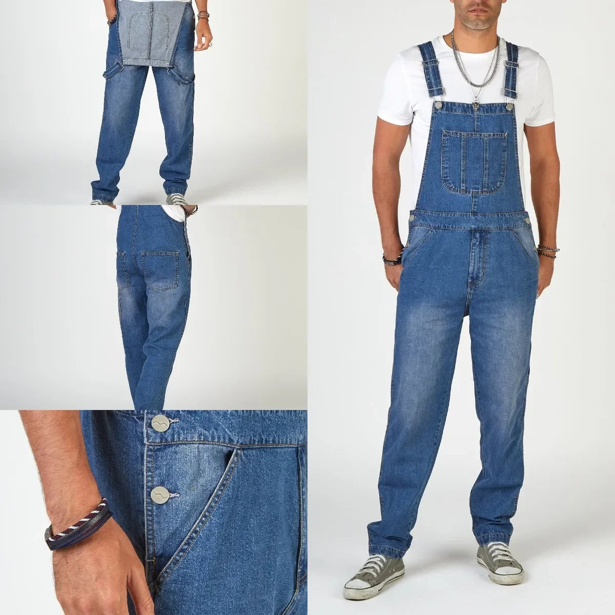 Men's Jeans Suspender Pants Length Overalls