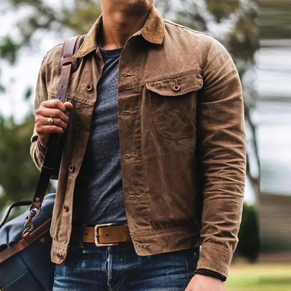 Retro Cowboy Jacket Single Breasted Men