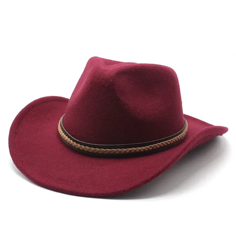 Western cowboy hat with leather retro