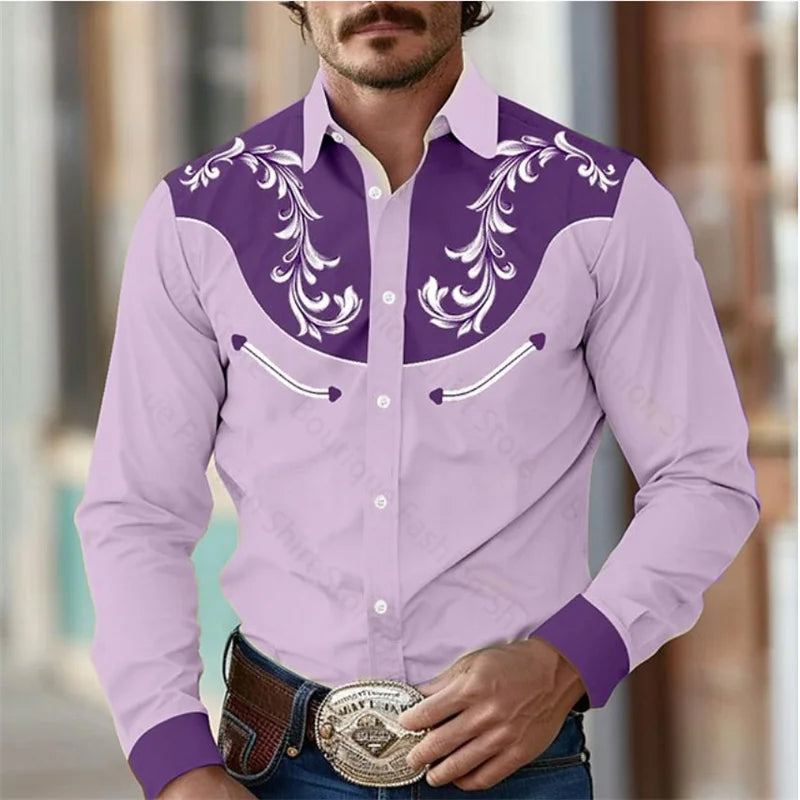 Retro Western men's shirt outdoor street