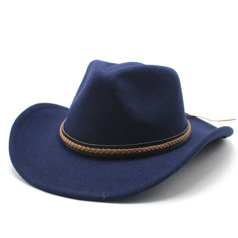 Western cowboy hat with leather retro