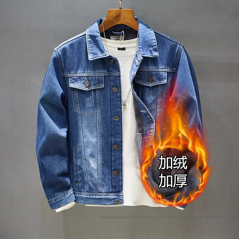 Men's Denim Jacket Thick Coats