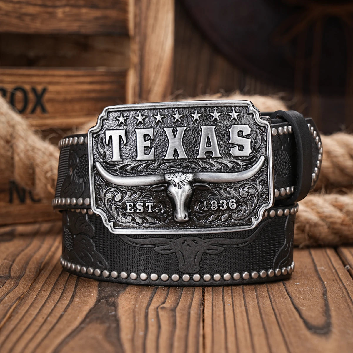 Western Cowboy Pu Leather Belt Men